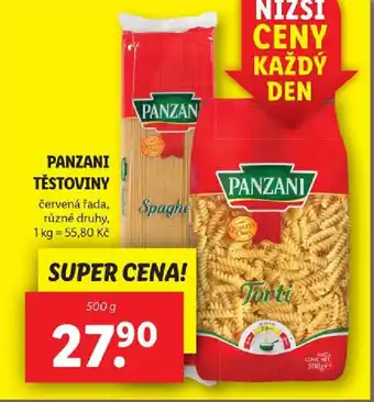 Lidl PANZANI TĚSTOVINY nabídka