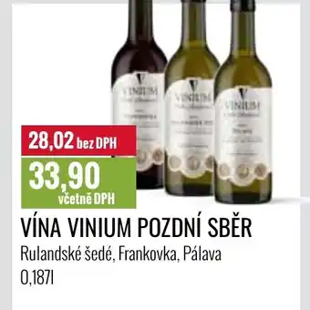 Ratio VÍNA VINIUM POZDNÍ SBĚR 0.187L nabídka