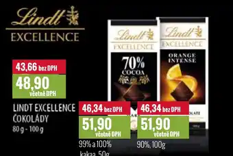 Ratio LINDT EXCELLENCE ČOKOLÁDY nabídka