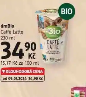 dm drogerie Dmbio caffé latte nabídka