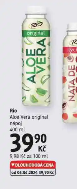 dm drogerie Rio aloe vera original nápoj nabídka