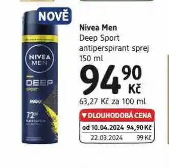 dm drogerie Nivea men antiperspirant nabídka