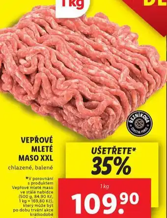 Lidl Vepřové mleté maso xxl nabídka