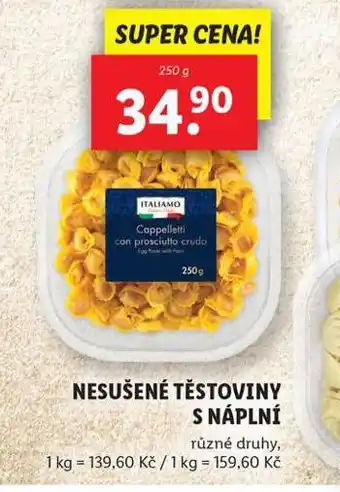 Lidl Nesušené těstoviny s náplní nabídka