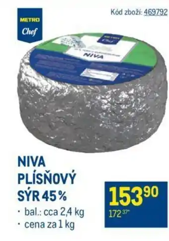 Makro NIVA PLÍSŇOVÝ SÝR 45% nabídka