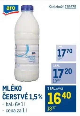Makro MLÉKO CERSTVE 1.5% nabídka