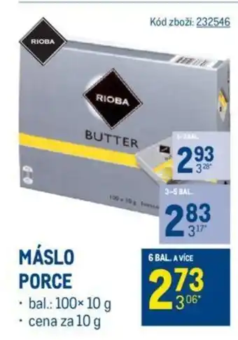 Makro MÁSLO PORCE nabídka