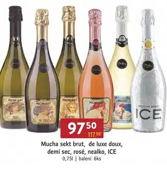 Qanto Mucha sekt brut, de luxe doux, demi sec, rosé, nealko, ICE 0,75L nabídka