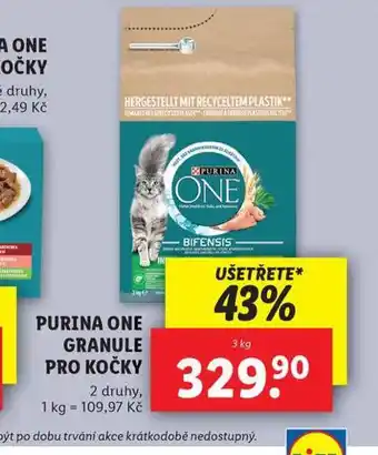 Lidl Purina one granule pro kočky nabídka