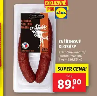 Lidl Zvěřinové klobásy nabídka