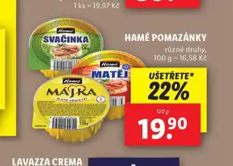 Lidl Hamé pomazánky nabídka