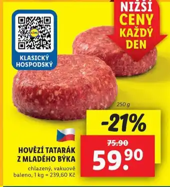 Lidl Hovězí tatarák z mladého býka nabídka