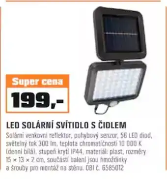 OBI LED SOLÁRNÍ SVÍTIDLO S ČIDLEM nabídka