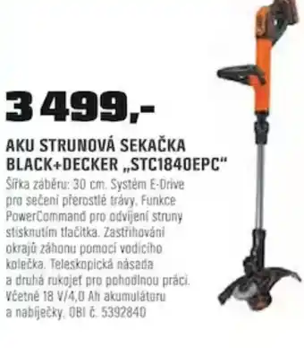 OBI AKU STRUNOVÁ SEKAČKA BLACK+DECKER,,STC1840EPC" nabídka