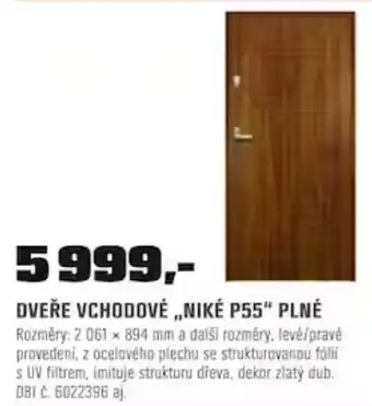 OBI DVEŘE VCHODOVÉ,,NIKÉ P55“ PLNÉ nabídka