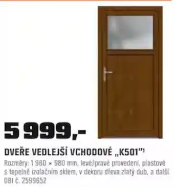 OBI DVEŘE VEDLEJŠÍ VCHODOVÉ „K501" nabídka