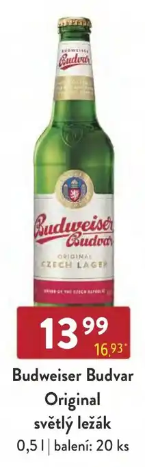 Qanto Budweiser Budvar Original světlý ležák 0.5L nabídka