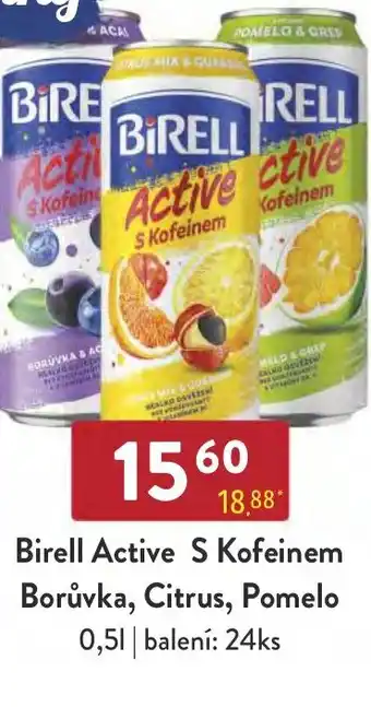 Qanto Birell Active S Kofeinem Borůvka, Citrus, Pomelo 0,5L nabídka