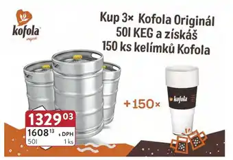 Qanto Kup 3x Kofola Originál 50I KEG a získáš 150 ks kelímků Kofola nabídka