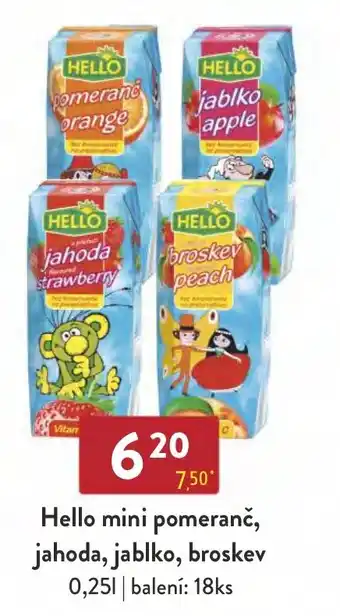 Qanto Hello mini pomeranč, jahoda, jablko, broskev 0.25L nabídka