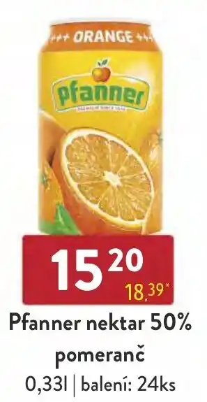 Qanto Pfanner nektar 50% pomeranč 0,33L nabídka