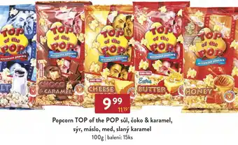 Popcorn TOP of the POP sůl, čoko & karamel, sýr, máslo, med, slaný karamel
