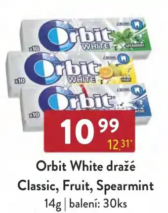 Qanto Orbit White dražé Classic, Fruit, Spearmint 14g nabídka