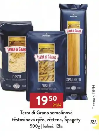 Qanto Terra di Grano semolinová těstovinová rýže, vřetena, Špagety 500g nabídka