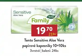 Qanto Tento Sensitive Aloe Vera papírové kapesníky 10×10ks nabídka