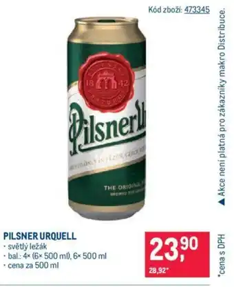 Makro PILSNER URQUELL nabídka