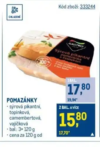 Makro POMAZÁNKY nabídka