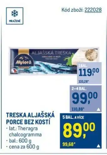 Makro TRESKA ALJAŠSKÁ PORCE BEZ KOSTÍ nabídka