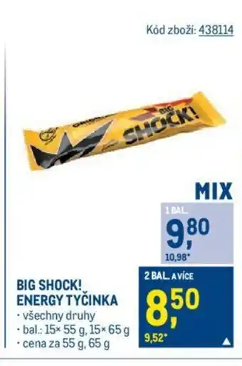 Makro BIG SHOCK! ENERGY TYČINKA nabídka