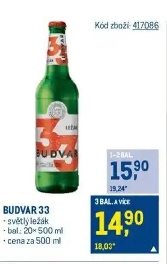 Makro BUDVAR 33 nabídka