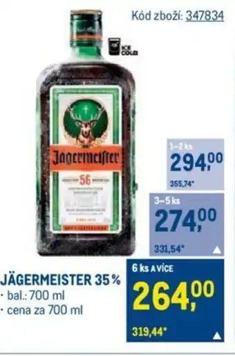 Makro JÄGERMEISTER 35% nabídka