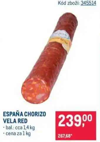 Makro ESPAÑA CHORIZO VELA RED nabídka