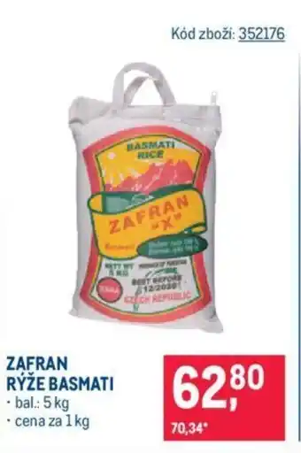 Makro ZAFRAN RÝŽE BASMATI nabídka