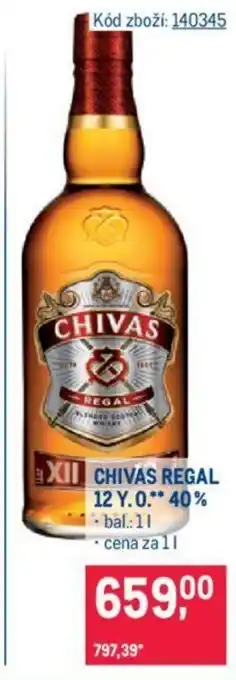 Makro CHIVAS REGAL 12 Y.O. 40% nabídka