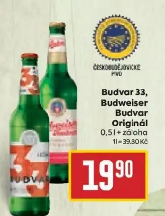 Billa Budvar 33, Budweiser Budvar Originál 0,5L nabídka