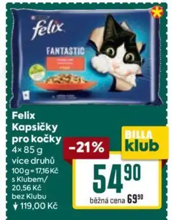 Billa Felix Kapsičky pro kočky nabídka