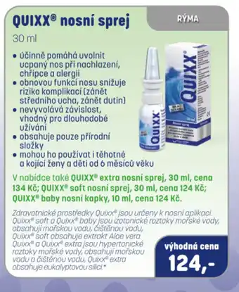 PharmaPoint QUIXXⓇ nosní sprej nabídka