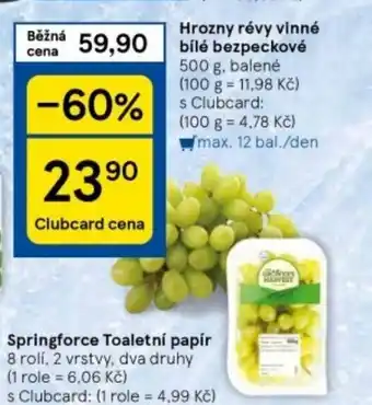 Tesco Hrozny révy vinné bílé bezpeckové nabídka