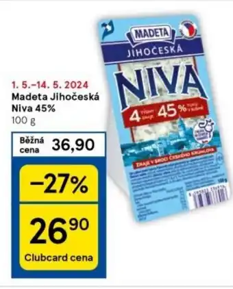 Tesco Madeta Jihočeská Niva 45% 100g nabídka