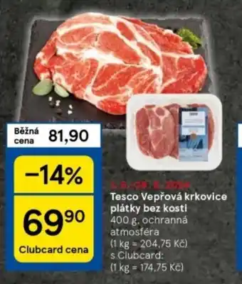 Tesco Tesco Vepřová krkovice plátky bez kosti nabídka