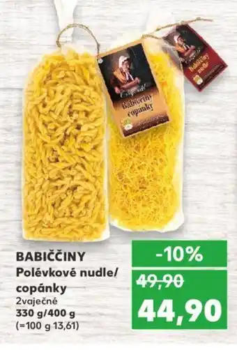 Kaufland BABIČČINY Polévkové nudle/ copánky nabídka