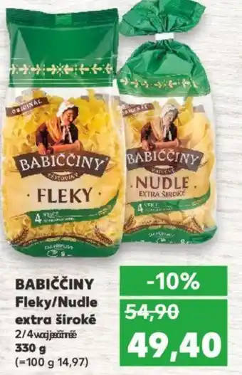 Kaufland BABIČČINY Fleky/Nudle extra široké nabídka