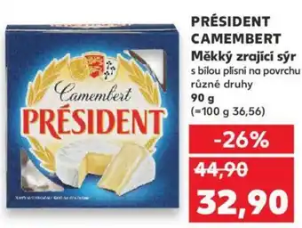 Kaufland PRÉSIDENT CAMEMBERT Měkký zrající sýr nabídka