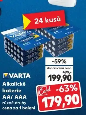 Kaufland VARTA Alkalické baterie AA/AAA nabídka