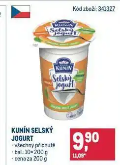 Makro Kunín selský jogurt nabídka