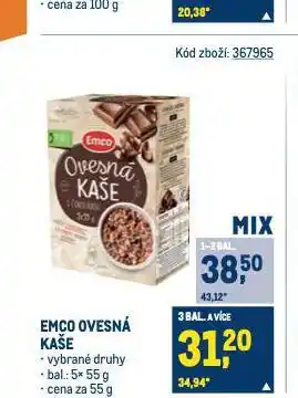 Makro Emco ovesná kaše nabídka